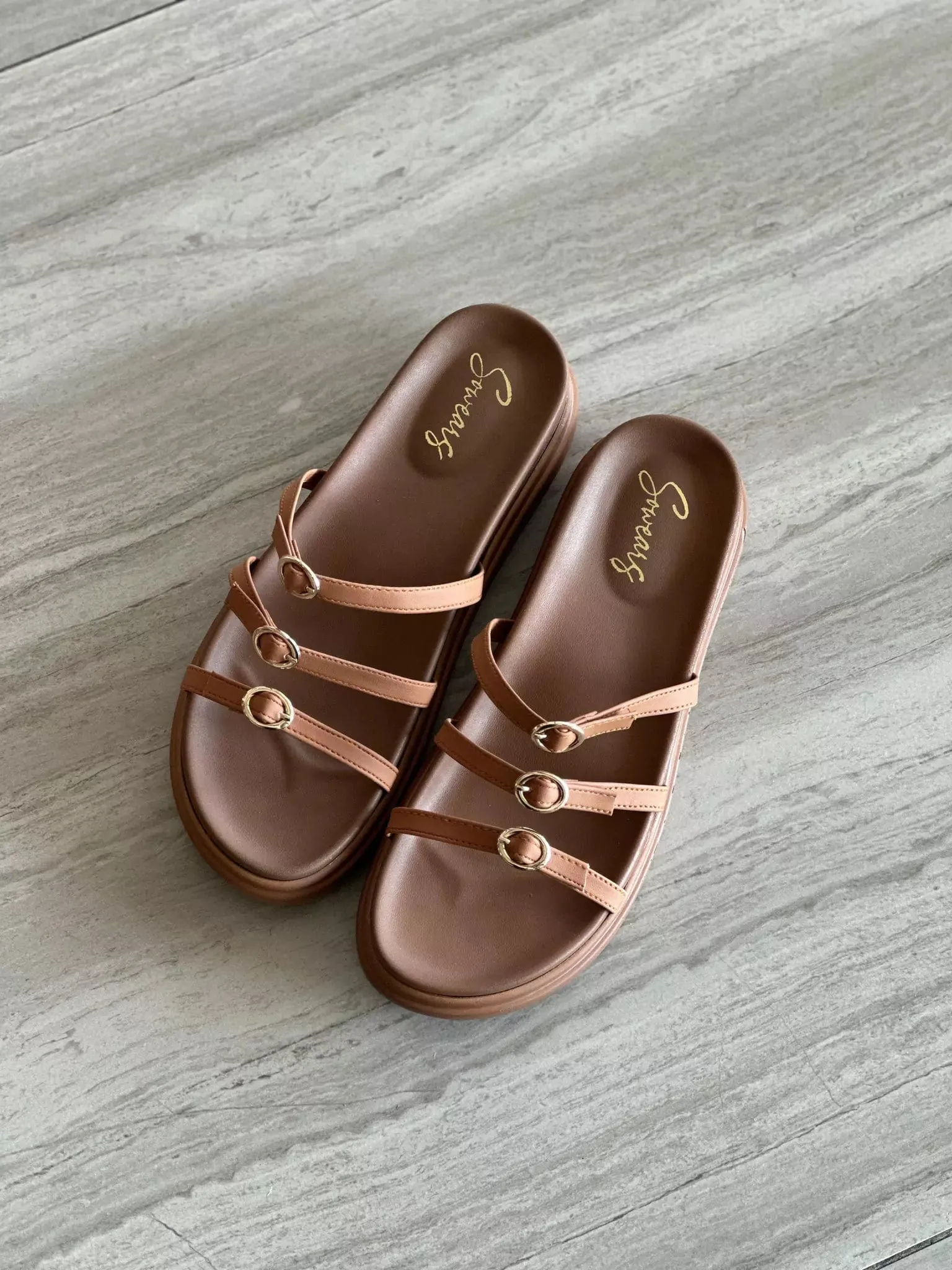 Triple Love Comfort Sandals Brown