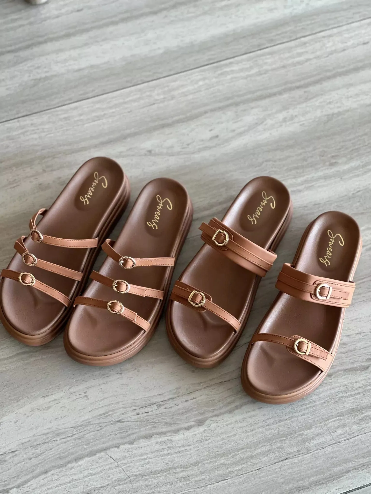 Triple Love Comfort Sandals Brown
