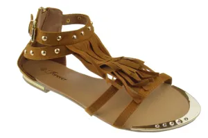 Tyler 26 Womens Gladiator Fringe Sandals