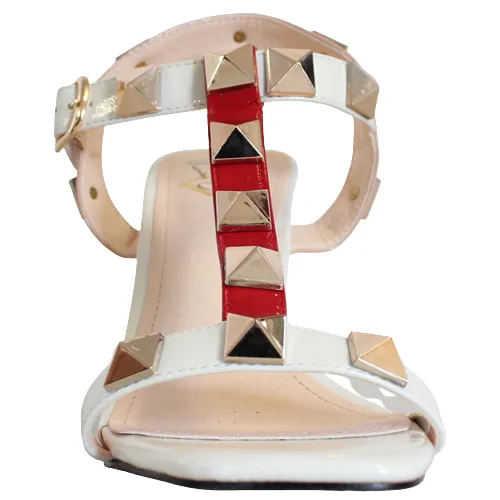 Una Healy Block Heeled Sandals - Forever After - Metallic/Cream