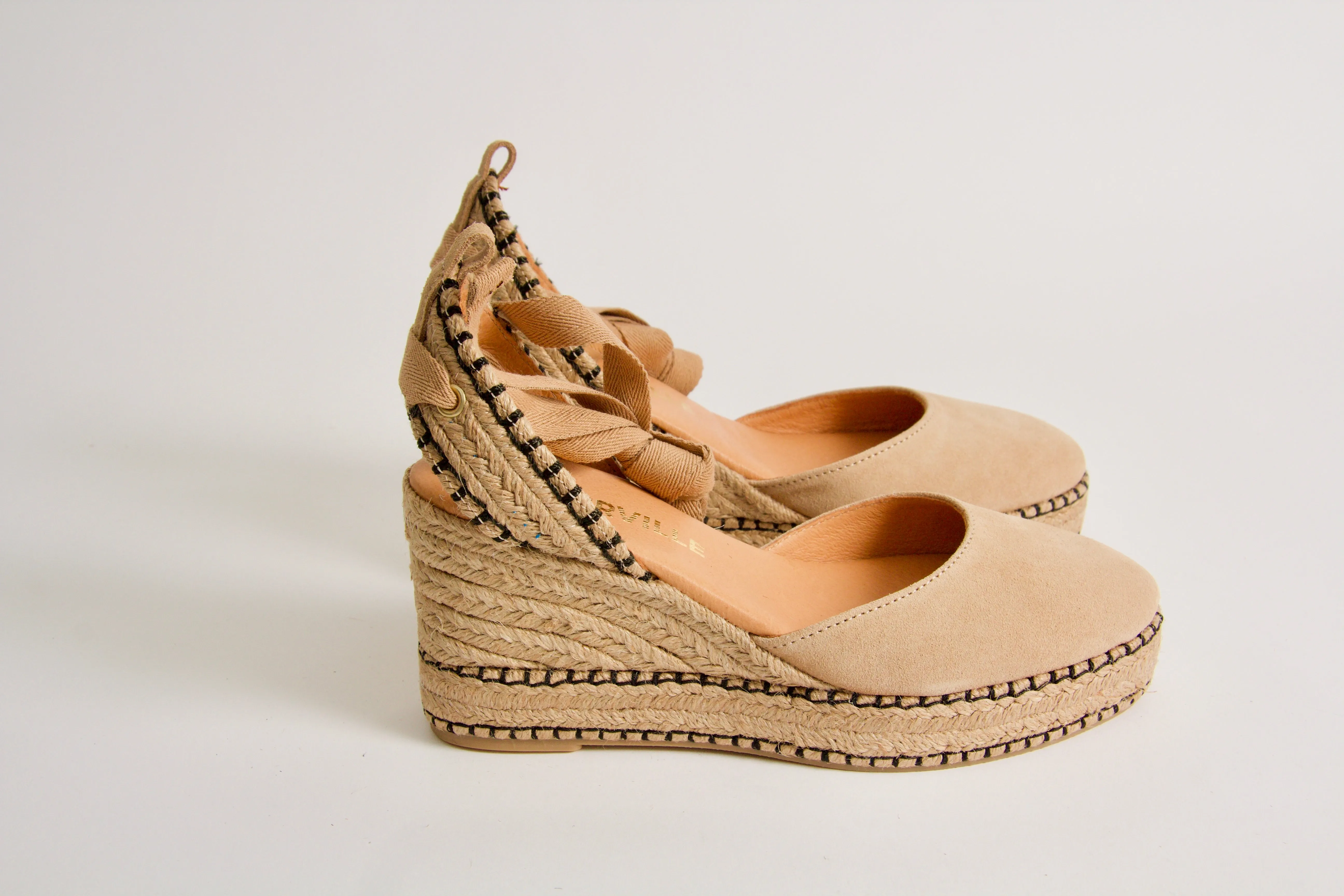 Valery Beige Wedge Espadrilles