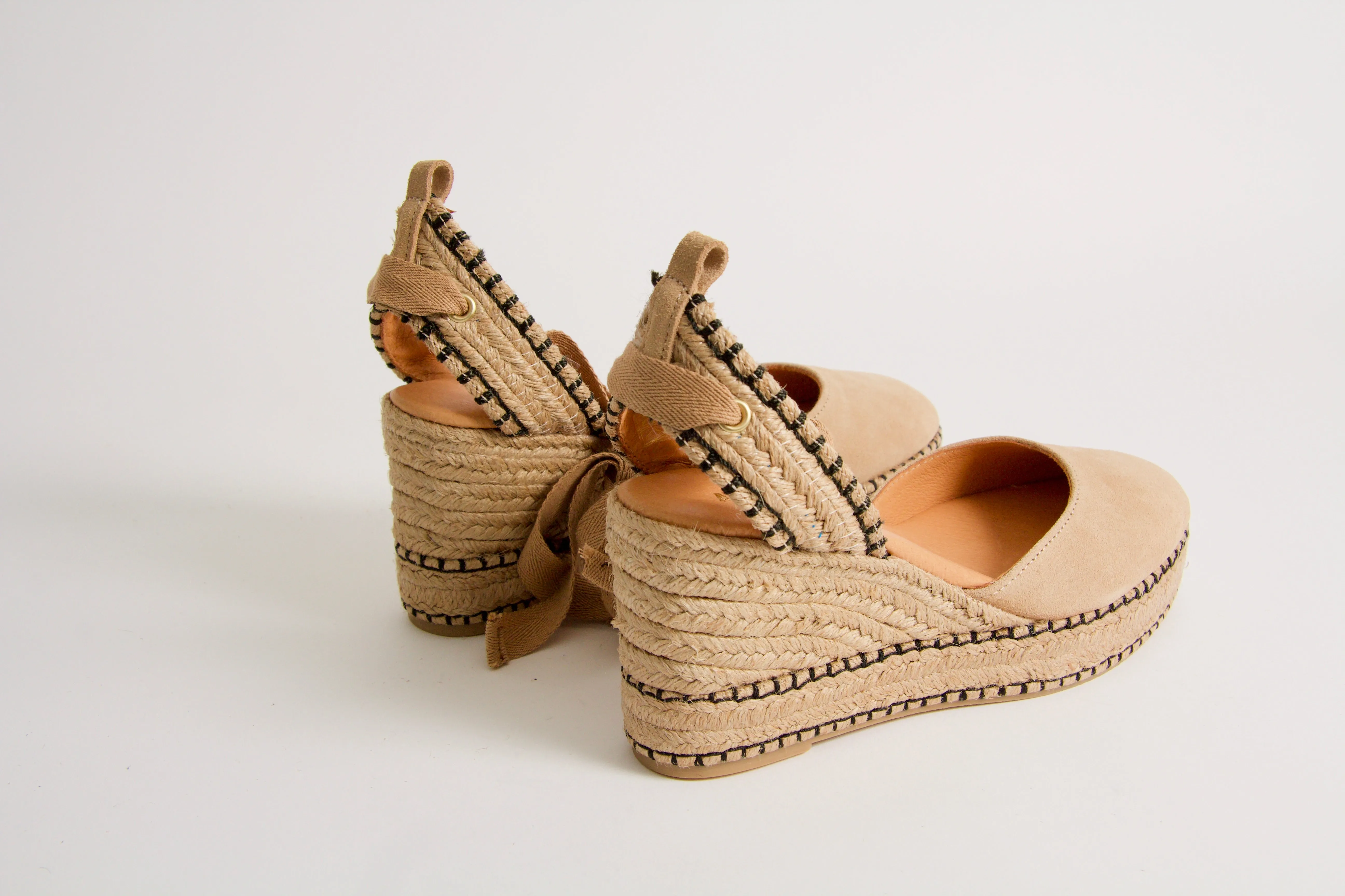 Valery Beige Wedge Espadrilles