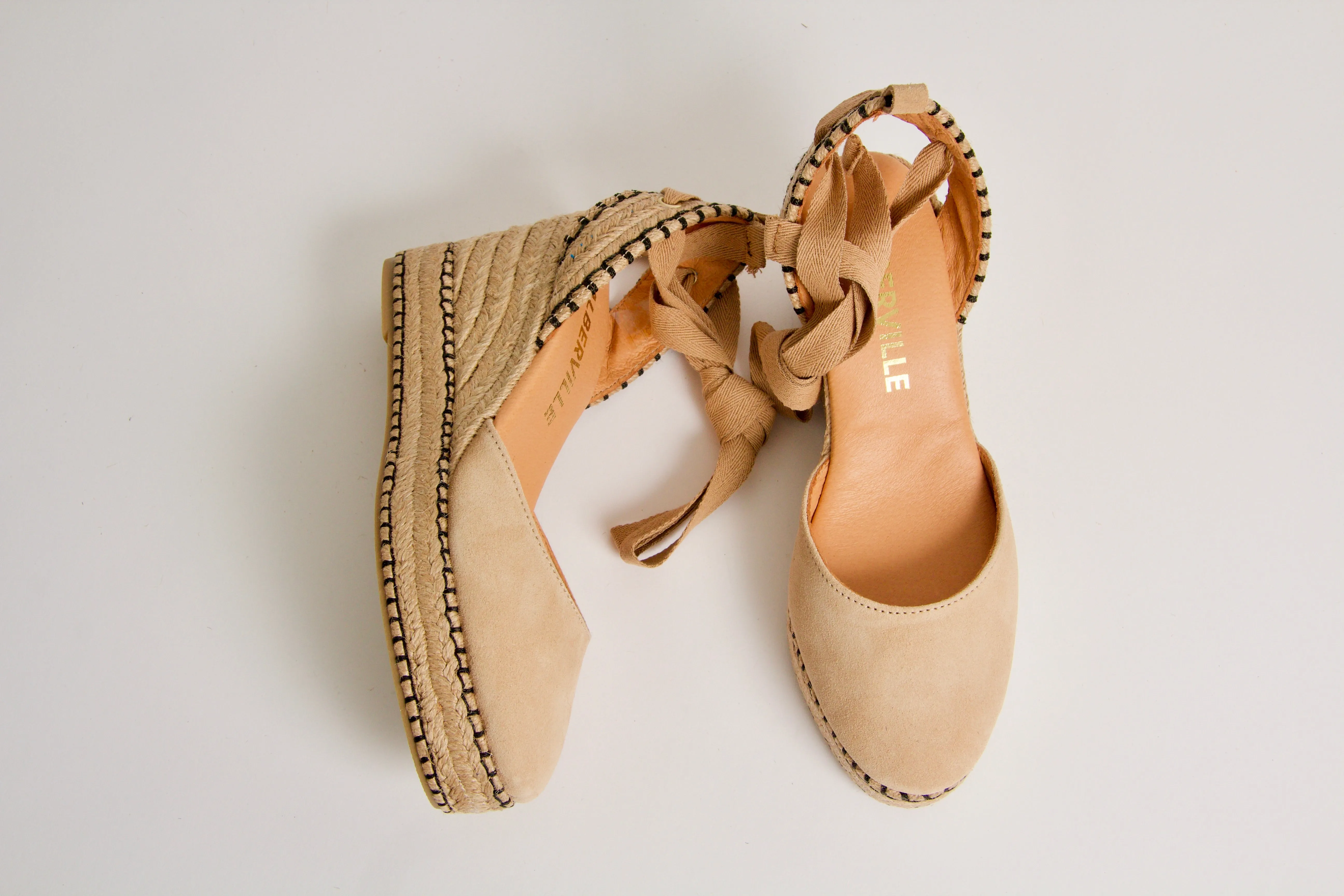 Valery Beige Wedge Espadrilles