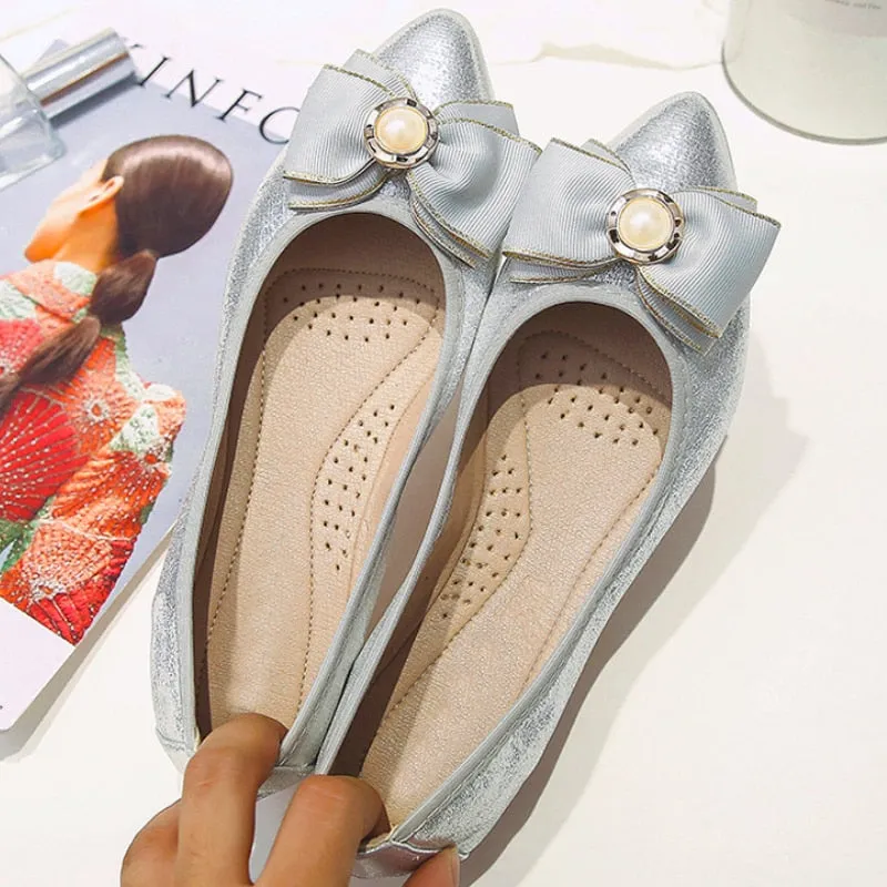 vanccy  Round Head Soft Bottom Shallow Mouth Mother Shoes Flat