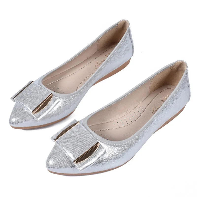 vanccy  Round Head Soft Bottom Shallow Mouth Mother Shoes Flat