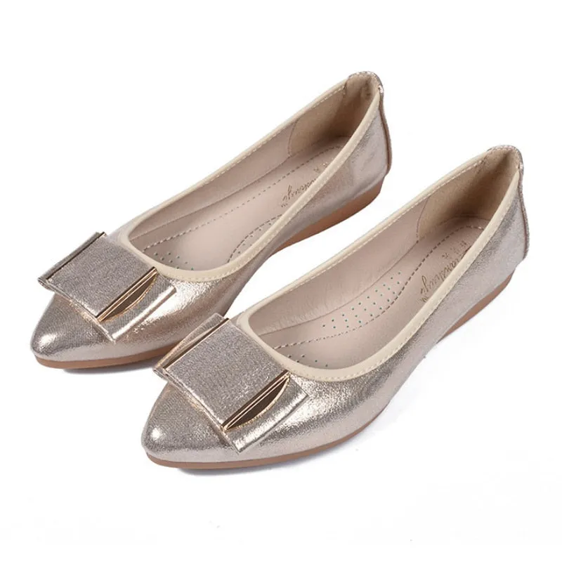 vanccy  Round Head Soft Bottom Shallow Mouth Mother Shoes Flat