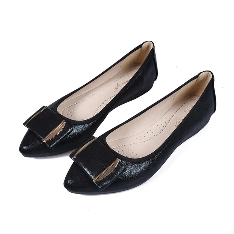vanccy  Round Head Soft Bottom Shallow Mouth Mother Shoes Flat
