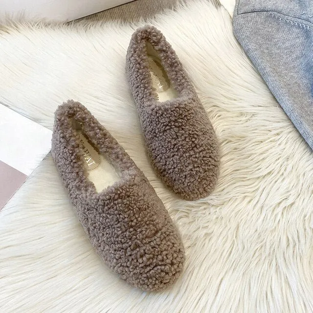 Warm Slip On Flats For Women