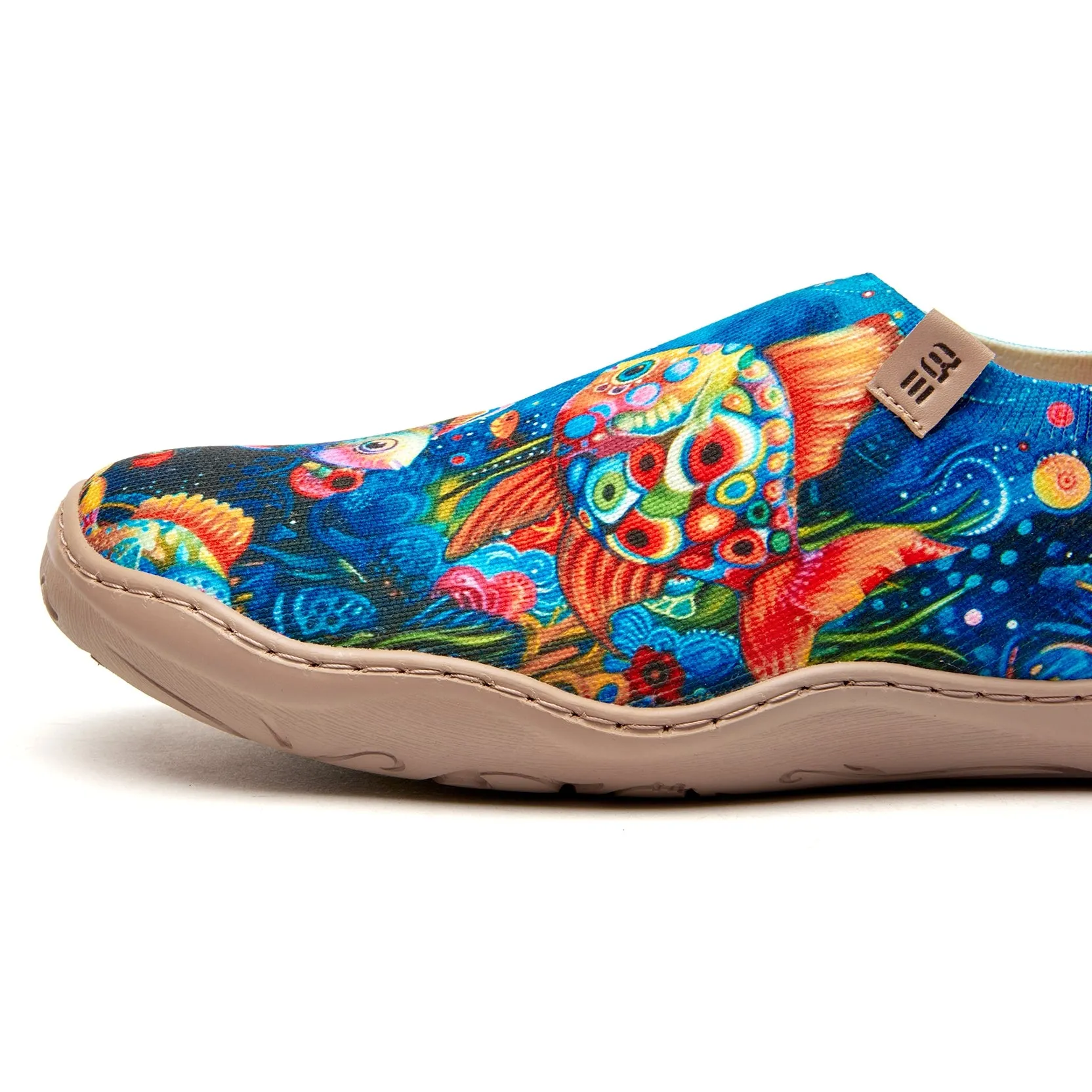 Women's Foldable Loafers, Underwater World Painted Canvas Slip-On Sneakers