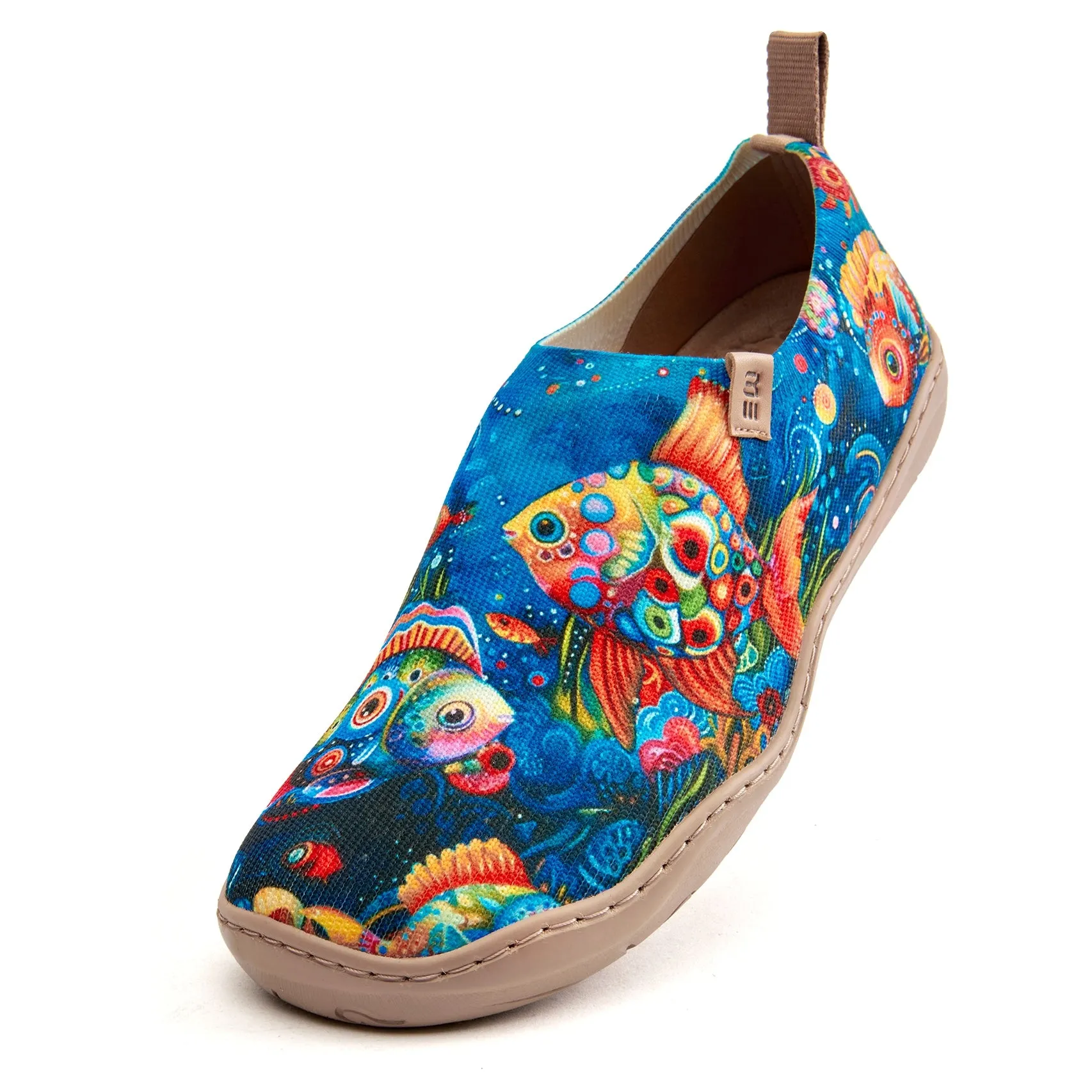 Women's Foldable Loafers, Underwater World Painted Canvas Slip-On Sneakers