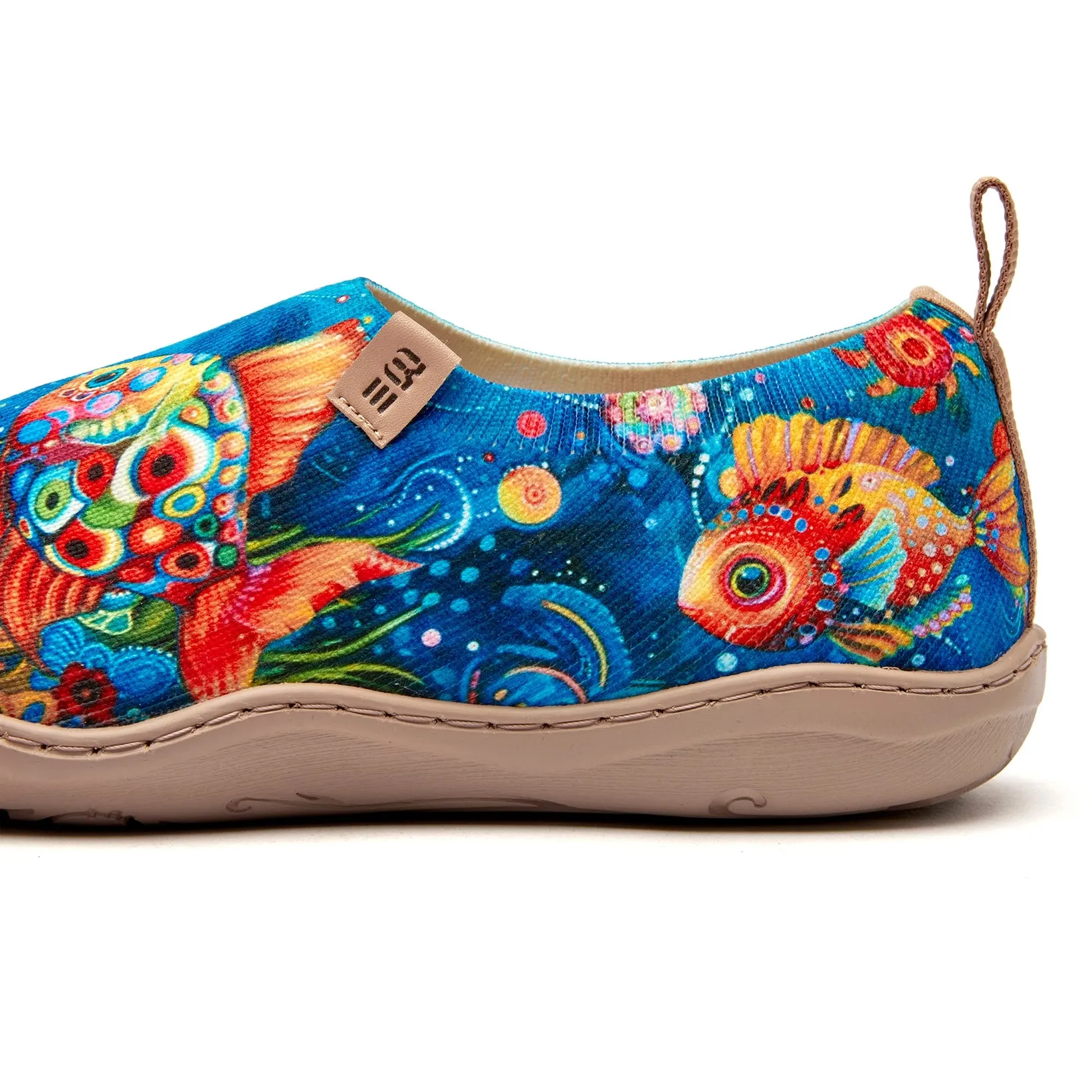 Women's Foldable Loafers, Underwater World Painted Canvas Slip-On Sneakers