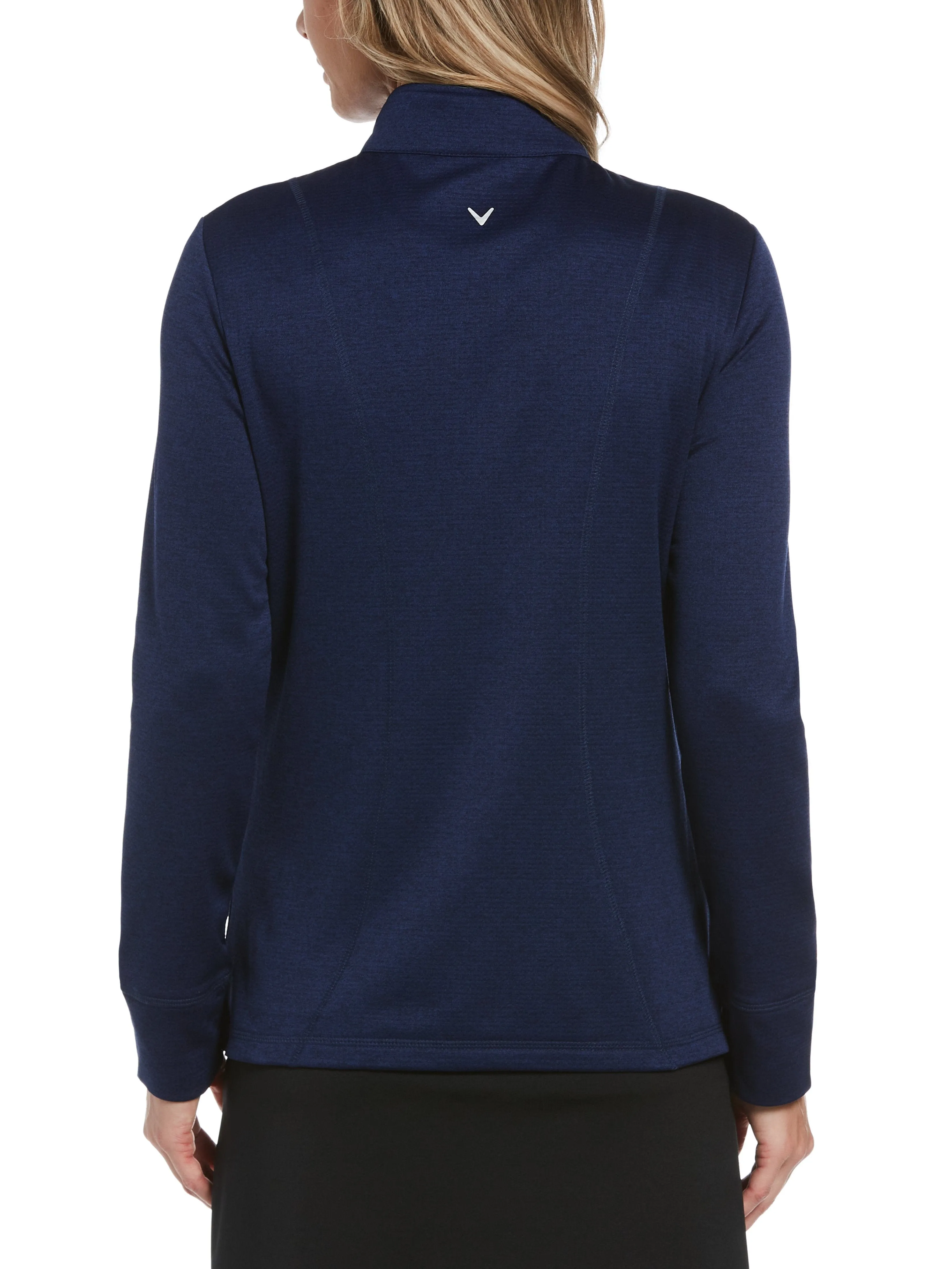 Womens Full Zip Waffle Fleece Jacket